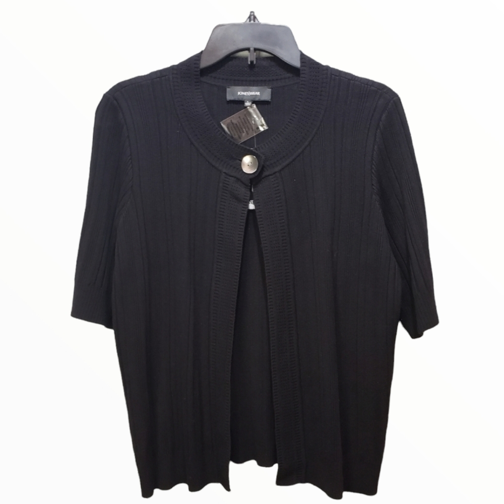 Jones/Wear Black One Button Cardigan Sweater Shrug Size Large NWT!